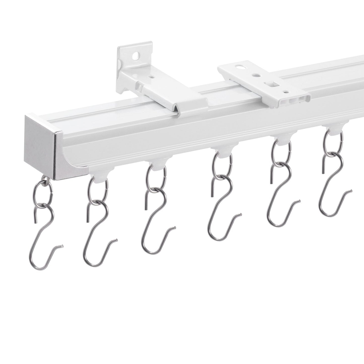 Ceiling Curtain Track Set 5.9 FT/1.8 Meter_oom Divider with Hooks White