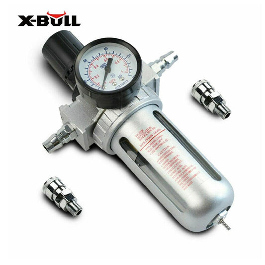 X-BULL Air Compressor Oil Moisture Water Filter Regulator Separator Mount fitting