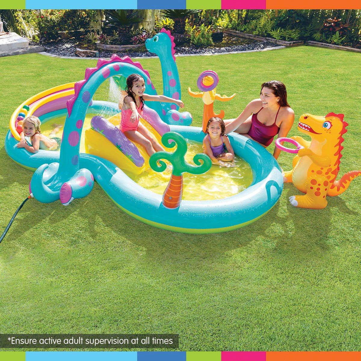 Kids Pool with Slide Intex 57135NP Dinoland Play Centre Inflatable