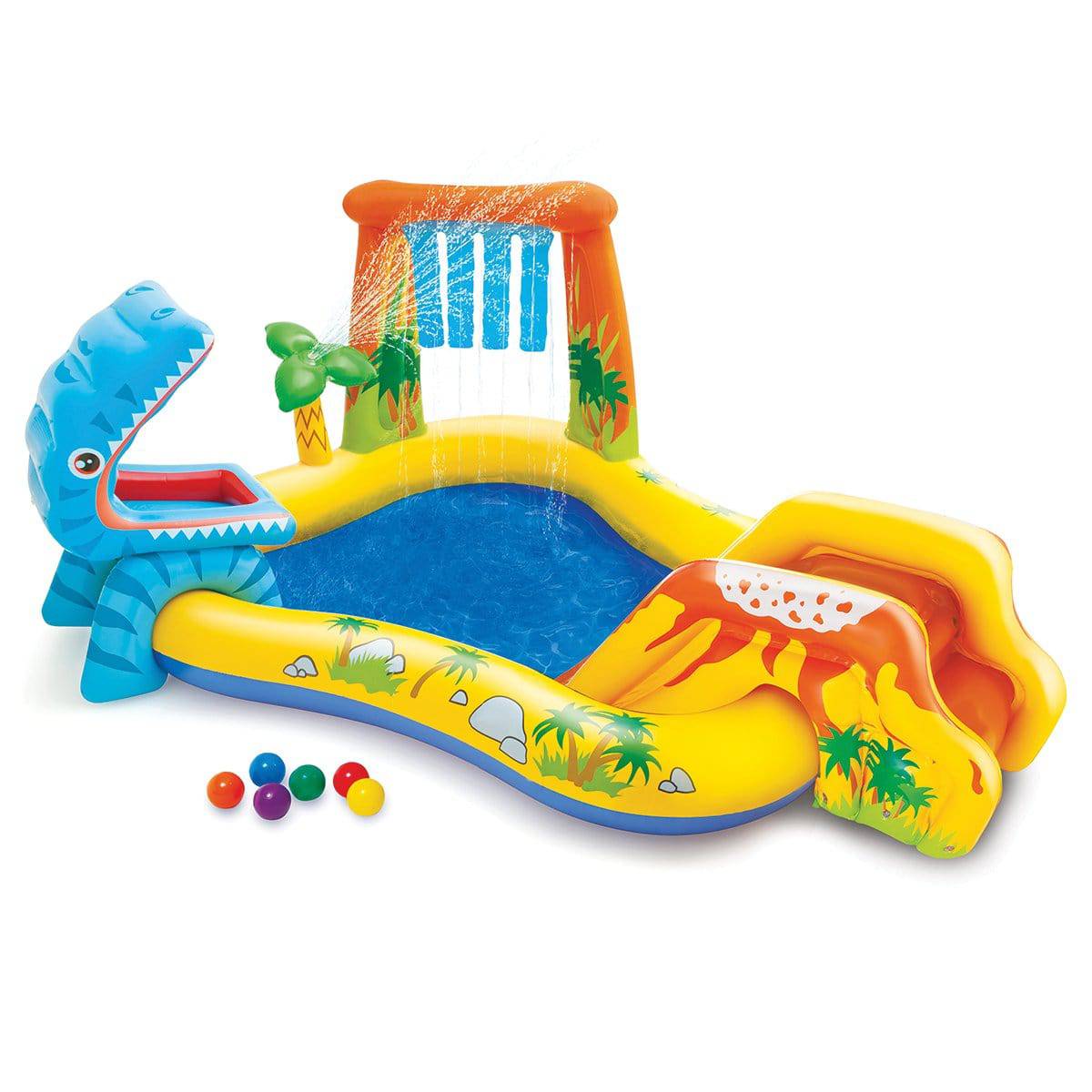 Kids Inflatable Pool with Water Slide Intex 57444 Dinosaur Play Centre