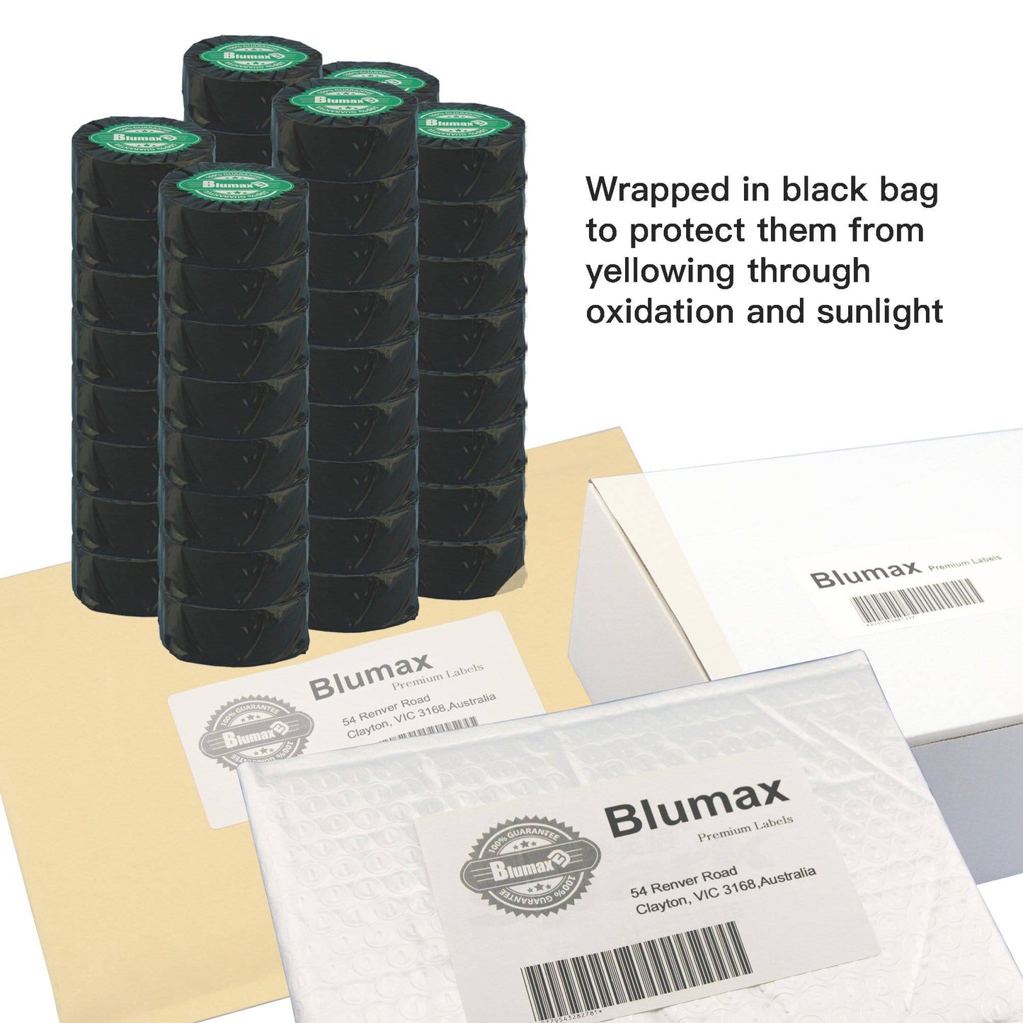 200 Rolls Blumax Direct Thermal (Zebra) 19mm x 51mm 500L White labels