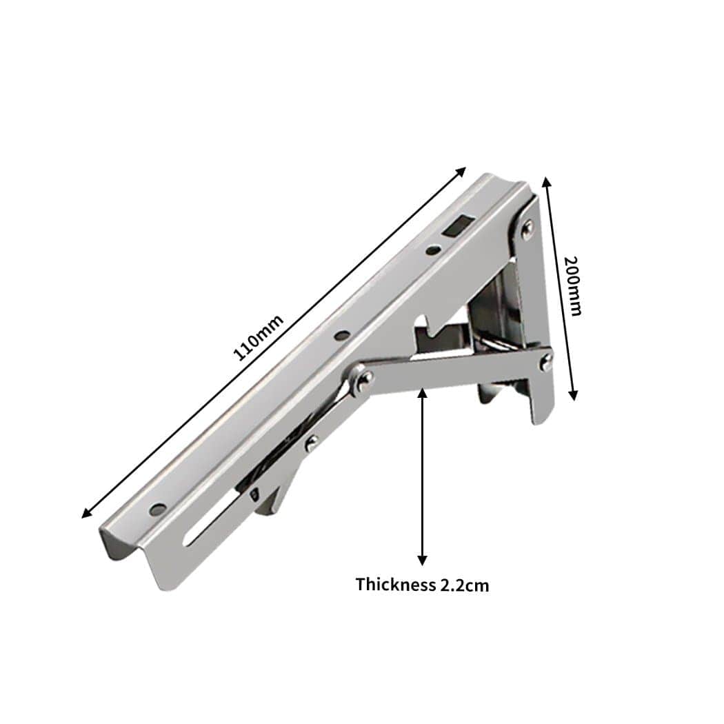 2Pcs 8" Folding Table Bracket Stainless Steel Triangle 150KG Wall Shelf Bench