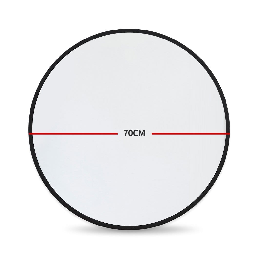 Wall Mirror Round Shaped Bathroom Makeup Mirrors Smooth Edge 70CM