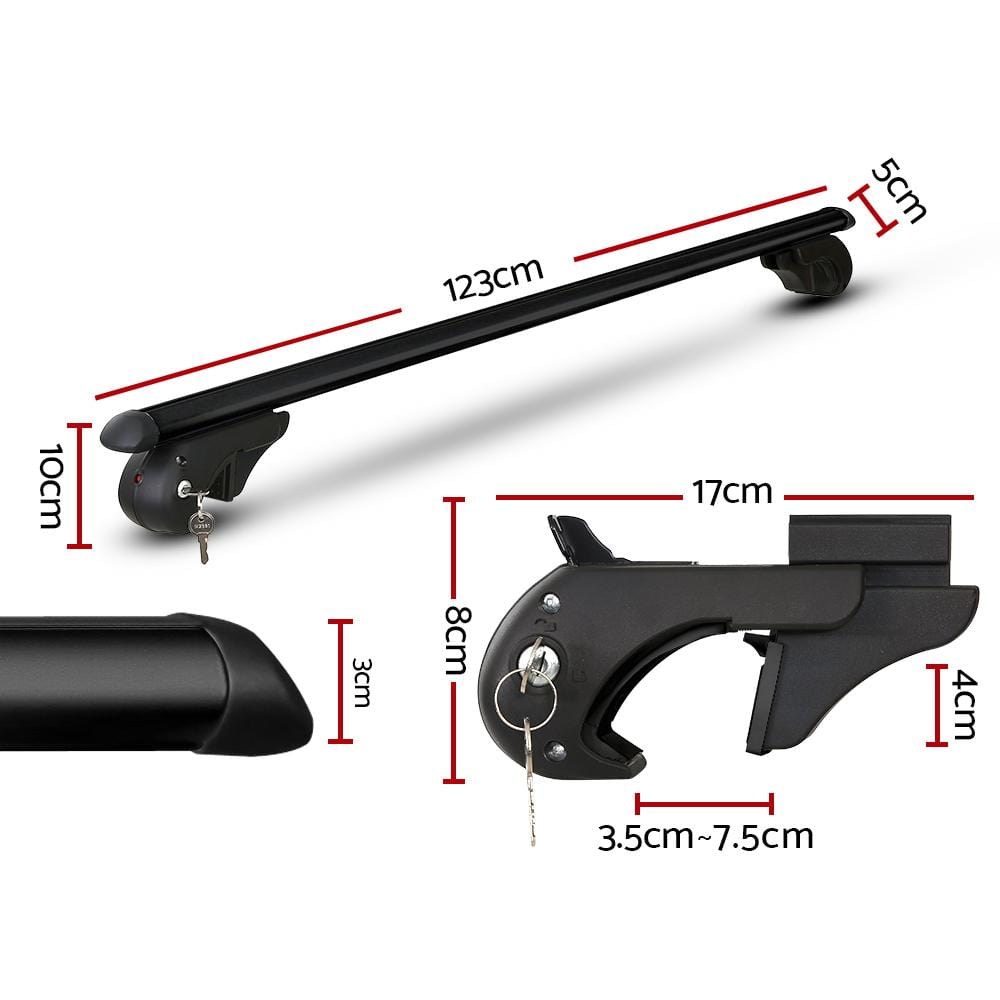Roof Rack Rail Cross Bars 1200mm | Capacity 90kg
