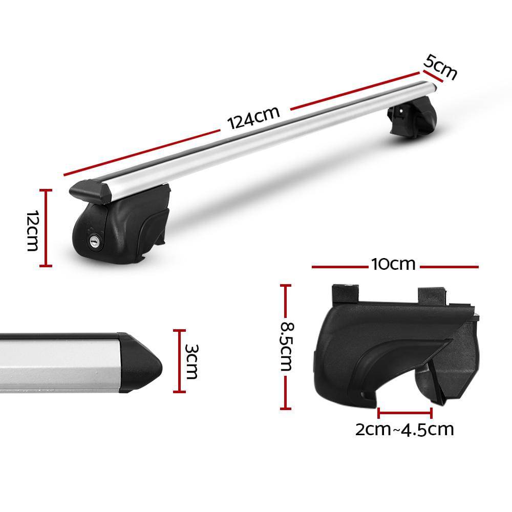 Roof Rack Rail Cross Bars 1240mm | Capacity 90kg