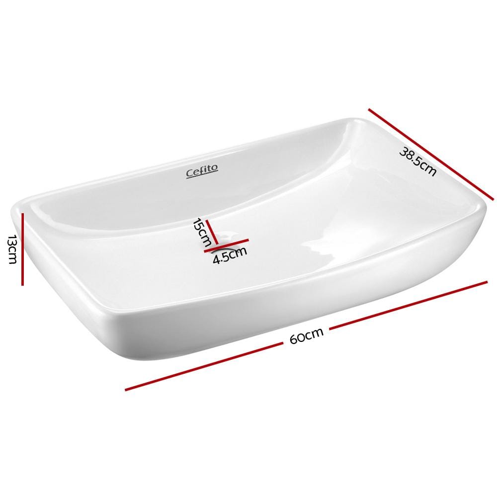 Cefito Bathroom Basin Ceramic Vanity Sink Hand Wash Bowl 60x38cm