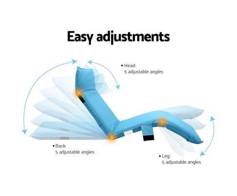 Adjustable Beach Sun Pool Lounger - Blue
