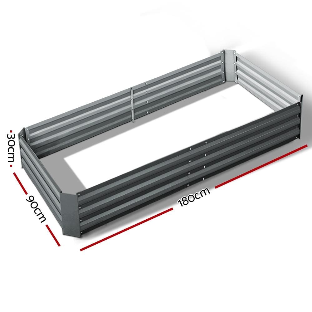Green Fingers Garden Bed 180x90cm Planter Box Raised Container Galvanised Steel