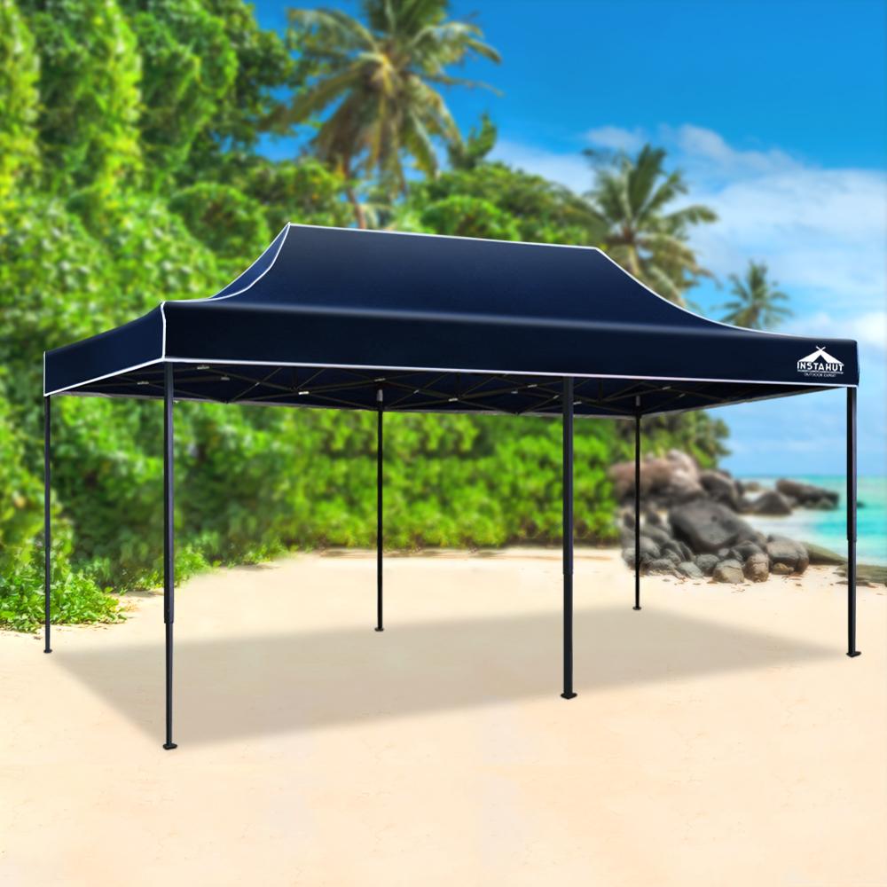 Instahut Gazebo Pop Up Marquee 3x6 Folding Tent Wedding 500D Oxford Camping Navy