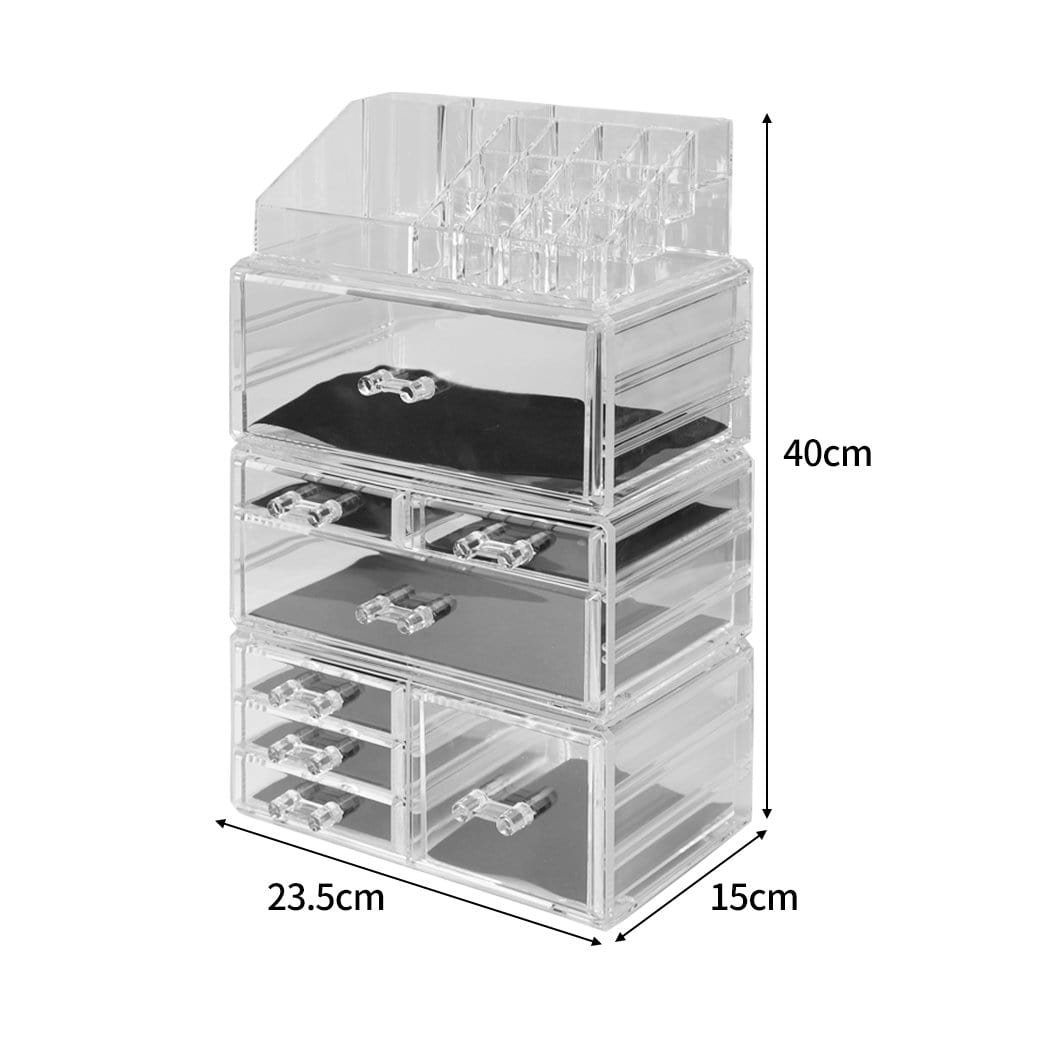 Cosmetic 8 Drawer Makeup Organizer Storage Jewellery Holder Box Acrylic Display
