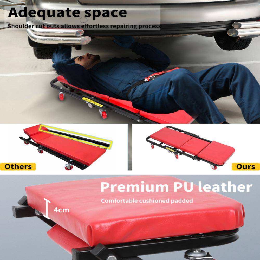 Mechanic Stool 二合一爬行凳和凳子 - 紅色