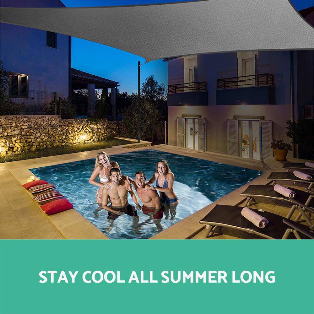 Instahut Sun Shade Sail Cloth Shadecloth Outdoor Canopy Rectangle 280gsm 4x6m