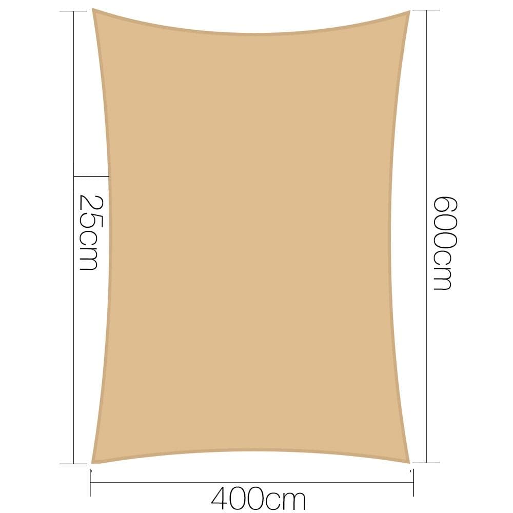 Instahut Shade Sail Sun Shadecloth Canopy 280gsm-4x6m-Sand