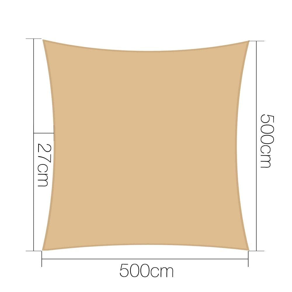 Instahut Shade Sail Sun Shadecloth Canopy Square-280gsm-5x5m