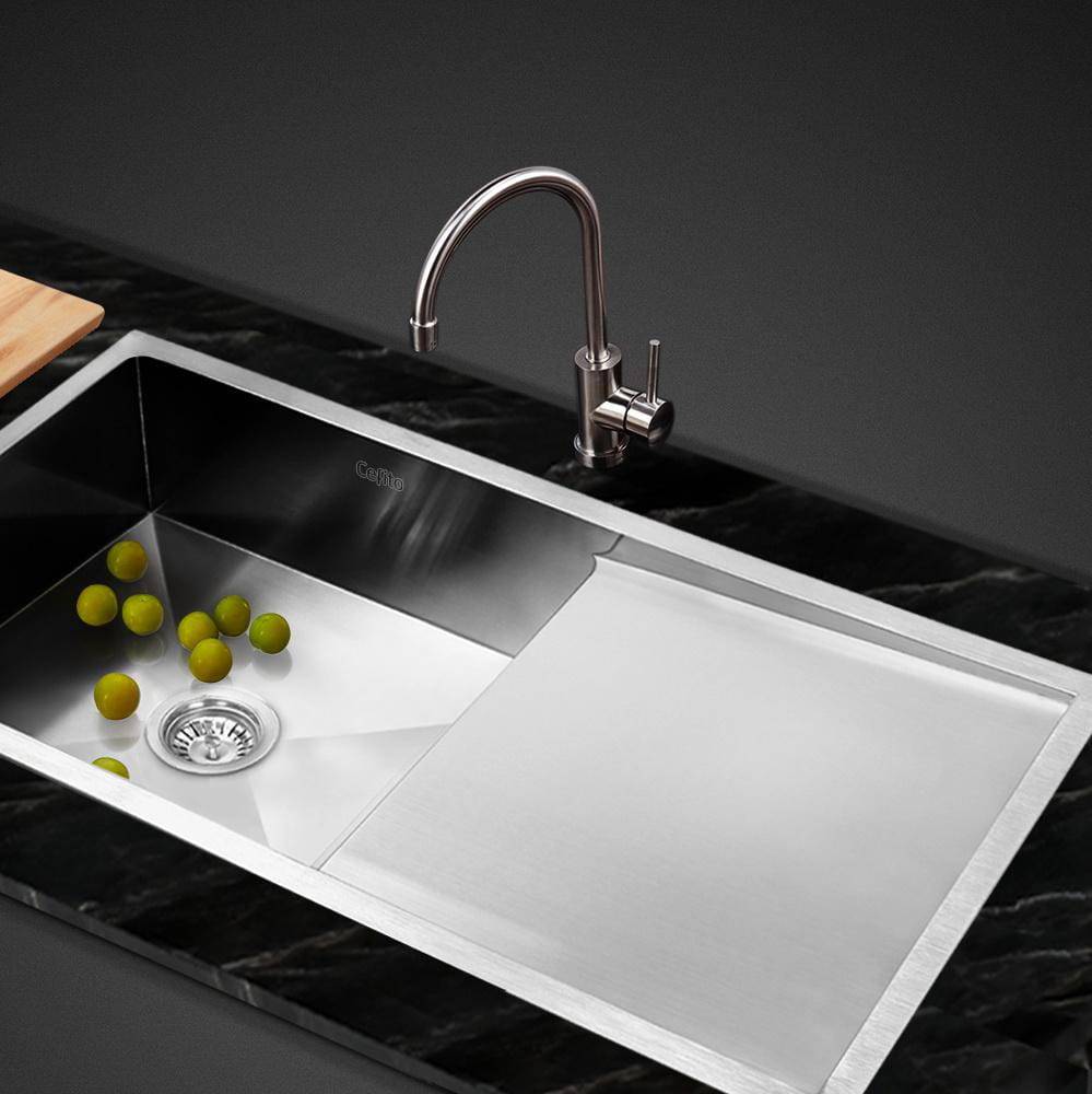Cefito Kitchen Sink 96X45CM Stainless Steel Basin Single Bowl Silver