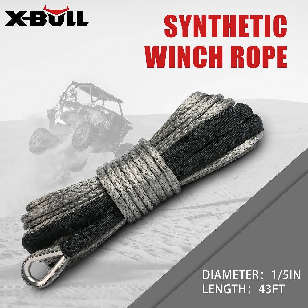 X-BULL Winch Rope 5.5mm x 13m Dyneema Synthetic Rope Tow Recovery Off-road 4wd 4x4