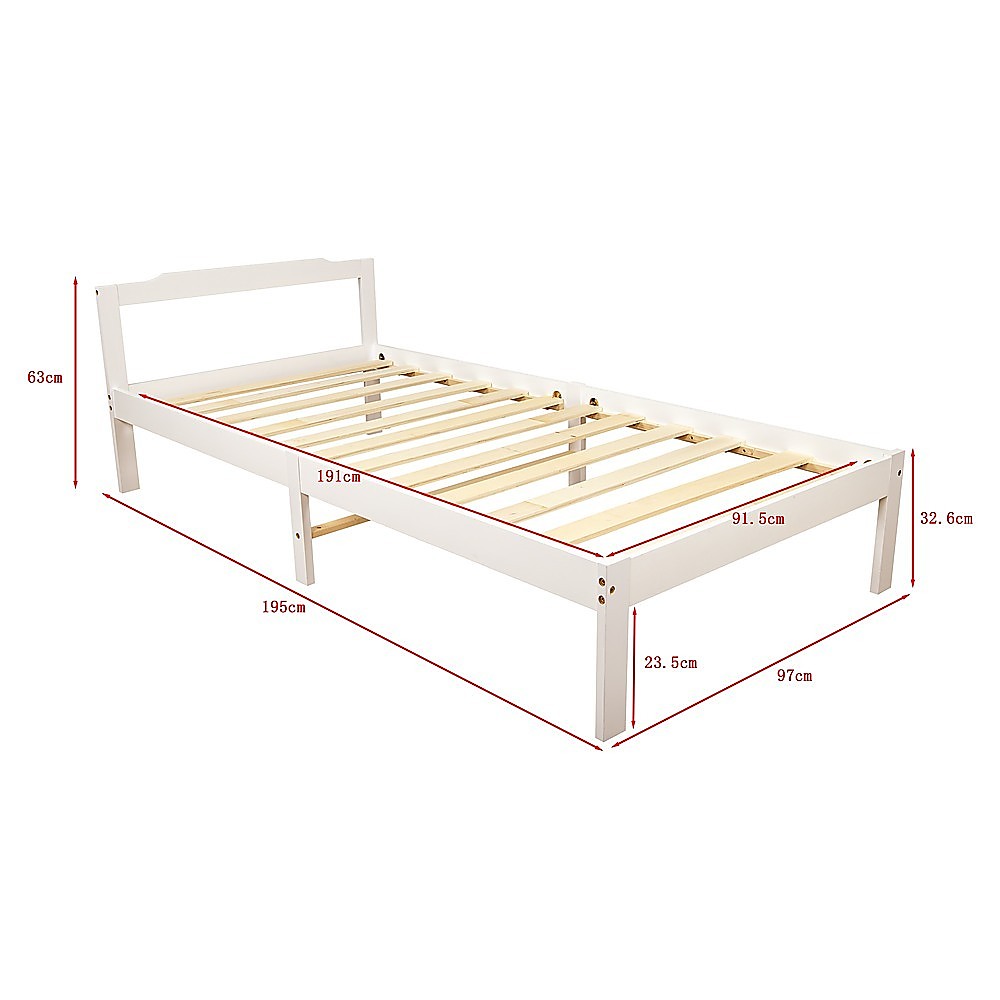 Natural Wooden Single Bed Frame Home Furniture