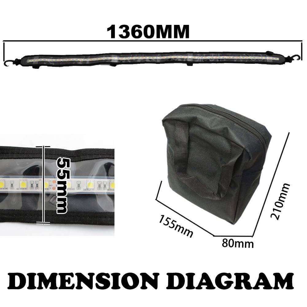 LED FLEXIBLE CAMPING STRIP LIGHT 5050 SMD CARAVAN BOAT WATERPROOF BAR 12V 1.3M