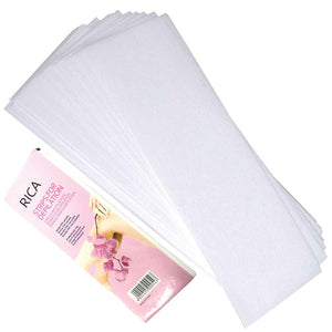 100x Pre-Cut Strips Pack - 70gsm Non Woven Disposable Cut Waxing Papers

These strips are an accessory to any strip waxing treatment you're using. These are non-woven professional strength disposable strips of 70gsm thickness, which are suitable for all waxes. Their soft feel is ideal for the face and all parts of the body. They can be used with any strip wax.