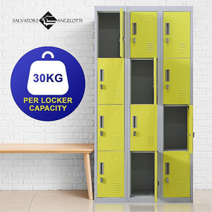 12-Door Locker for Office Gym - Padlock-operated