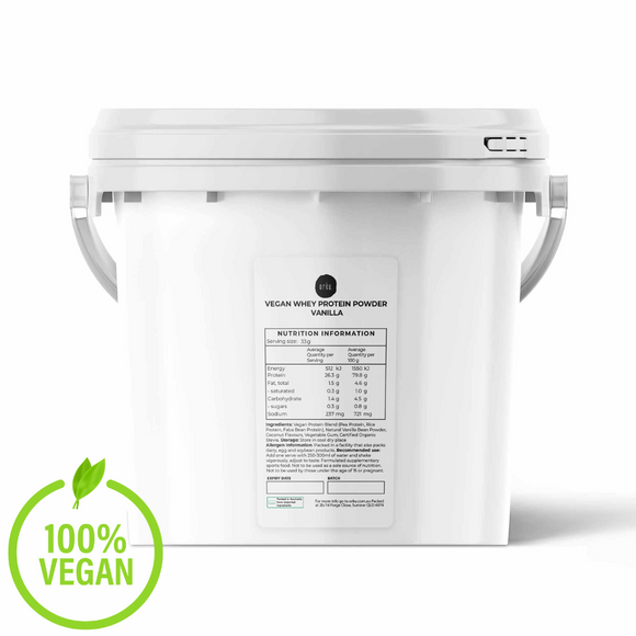 2Kg Vegan Whey Protein Powder Blend - Vanilla Plant WPI/WPC Supplement Bucket