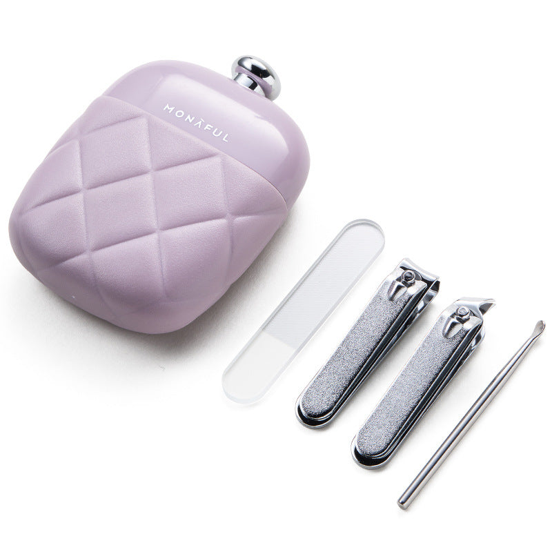 Portable Nail Care Kit - Compact Manicure Set

This Portable Nail Care Kit includes everything you need for perfect nails on the go. Featuring a stylish, compact case in a sleek lavender design, it houses high-quality nail clippers, a tweezers, and a nail file. Ideal for personal grooming, this all-in-one manicure set is designed for both convenience and functionality. The durable ABS case ensures your tools stay safe and organized, while the compact design makes it easy to carry in your bag or keep in your