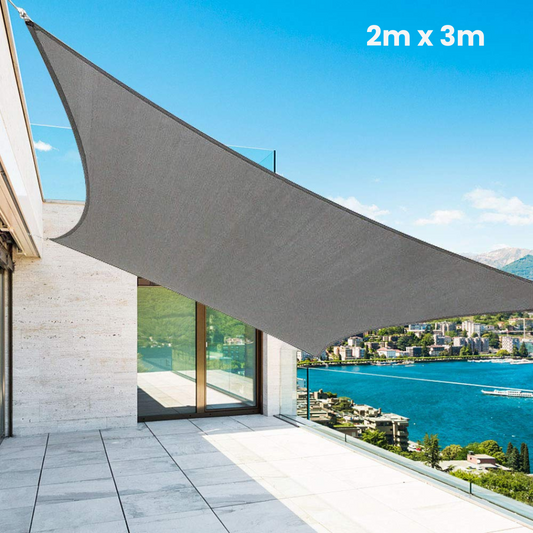 2m x 3m Grey Rectangle UV-Resistant Shade Sail – Patio & Backyard Sun Protection