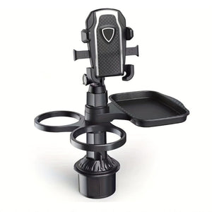 3-in-1 Car Cup Holder Tray & Phone Mount