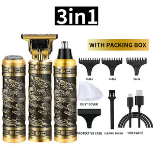 3-in-1 Professional Hair Clipper Set

Upgrade your grooming routine with this versatile 3-in-1 hair clipper set, designed for precision and convenience. Whether trimming your beard, styling your hair, or maintaining nose hair, this kit has you covered with professional-grade tools and accessories.