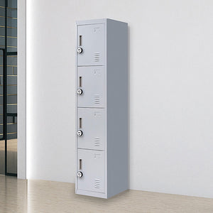 4-Door Vertical Locker for Office Gym Shed School Home Storage 4-digit Combination Lock