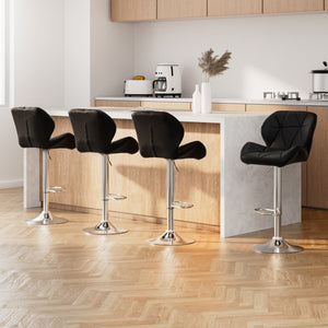 Artiss 4x Kitchen Bar Stools Swivel Bar Stool Leather Gas Lift Chairs Black

Chill out and relax with our Artiss Jorn Bar Stool. With its classic design and contemporary good looks, the bar stool is a must for every discerning home-proud person. Upholstered in faux leather, the barstool also features an extra-thick foam padding for ultimate comfort.