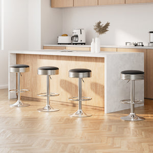 Artiss 4x Leather Bar Stools Kitchen Bar Stool Dining Chair Black Anton Swivel

Designed to blend in with any environment, this bar stool serves the purpose of providing seating comfort along with a neat, simple design. Featuring an elegant design and a beautiful chrome gas lift lever, it will surely complement your modern décor.