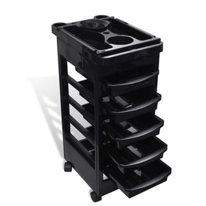 6-Tier Hairdressing Trolley – Black (82x49x32cm)

Ideal for hair salons, barber shops, tattoo parlors, and pet grooming studios, this versatile 5 tier Trolley maximizes space while providing efficient organization. Equipped with 5 drawers, a tint bowl, and a segmented top shelf, it offers ample storage for all your accessories and equipment.