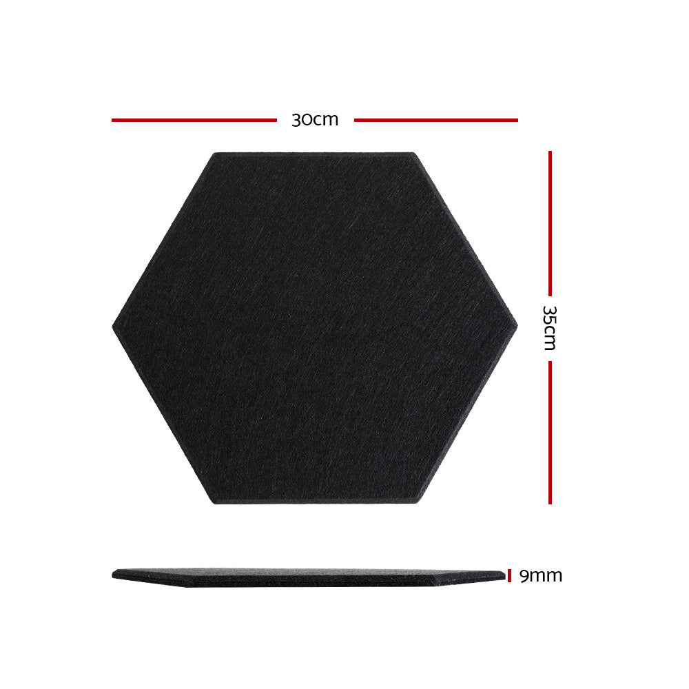 Acoustic Foam by Alpha Soundproof Absorption Panel 12pcs 35x30x0.9cm Black