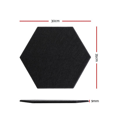 Acoustic Foam by Alpha Soundproof Absorption Panel 12pcs 35x30x0.9cm Black