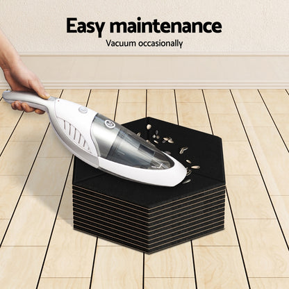 Acoustic Foam by Alpha Soundproof Absorption Panel 12pcs 35x30x0.9cm Black