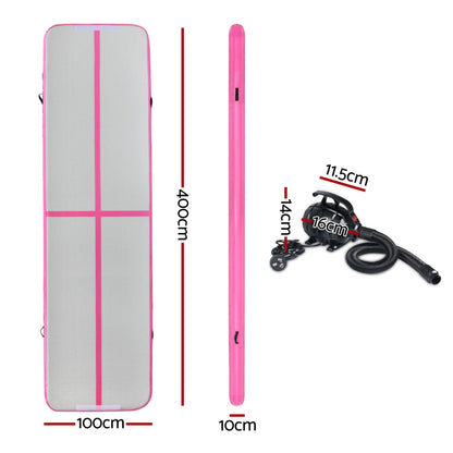 Everfit 4X1M Airtrack Inflatable Air Track Tumbling Mat W/Pump Floor Gymnastics