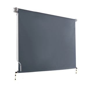 Instahut 3X2.5M Outdoor Blinds Awning Roll Down Canopy Retractable Outdoor Blinds Window Shade Grey