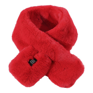 Adjustable Electric Heated Scarf with Plush Fabric -3 Heat Settings Red