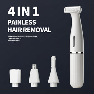 Ultimate Versatility: The 4-in-1 Rechargeable Women's Grooming Kit

Simplify your beauty routine with this all-in-one Multi-purpose Electric Hair Shaver! Designed for total body grooming, this versatile tool eliminates the need for multiple devices. Achieve smooth, flawless skin effortlessly from head to toe with its interchangeable heads, safe operation, and convenient features.