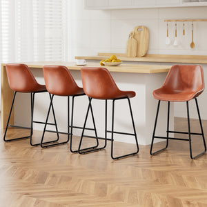 Artiss 4x Bar Stools Leather Padded Metal Legs Brown

With its luxurious and elegant design, exquisite stitching, and adjustable seat height, the Artiss bar stool is a prime example of meticulous attention to detail. This exceptional piece stands out in all aspects, from its expert craftsmanship and stylish appearance to its comfortable upholstery and superior quality. It is an essential addition to any space, bringing a touch of luxury to living rooms, study rooms, kitchens, and bars alike.&nbsp;