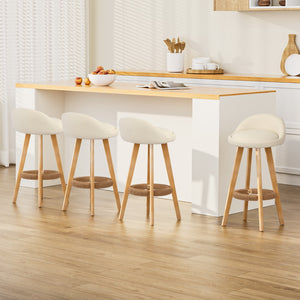 Artiss 4x Bar Stools Padded Leather Wooden Beige

Enhance the appearance of your home with our Artiss 4x Bar Stools Padded Leather Wooden Beige, expertly crafted to blend elegance with ultimate relaxation in a durable and functional form. The PU leather seat is generously cushioned for extended periods of comfortable sitting, while the distinctive all-round hemp rope footrest adds a touch of uniqueness. Moreover, the seat includes a low lip backrest for enhanced stability and support during use.&nbsp;