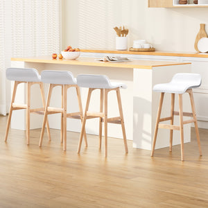 Artiss 4x Bar Stools Wooden Stool White

The Sliva Bar Stool offers the perfect blend of a sleek plywood frame and a supple PU leather upholstered seat for a naturally pleasing aesthetic. Its well-proportioned design seamlessly combines form and function, immediately drawing you in.