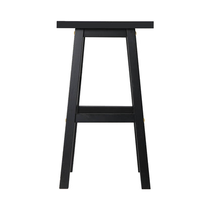 Artiss Set of 2 Wooden Backless Bar Stools - Black
