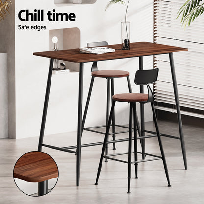 Artiss Bar Table and Stools Set Dining Desk Kitchen Chairs Cafe Pub