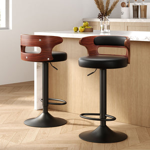Artiss 2x Bar Stools Gas Lift Faux Leather