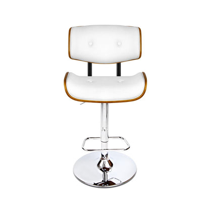 Artiss Bar Stools Gas Lift Leather White