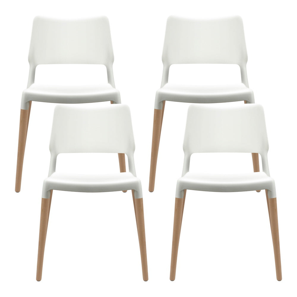 Artiss Dining Chairs White Stackable Set of 4