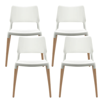 Artiss Dining Chairs White Stackable Set of 4