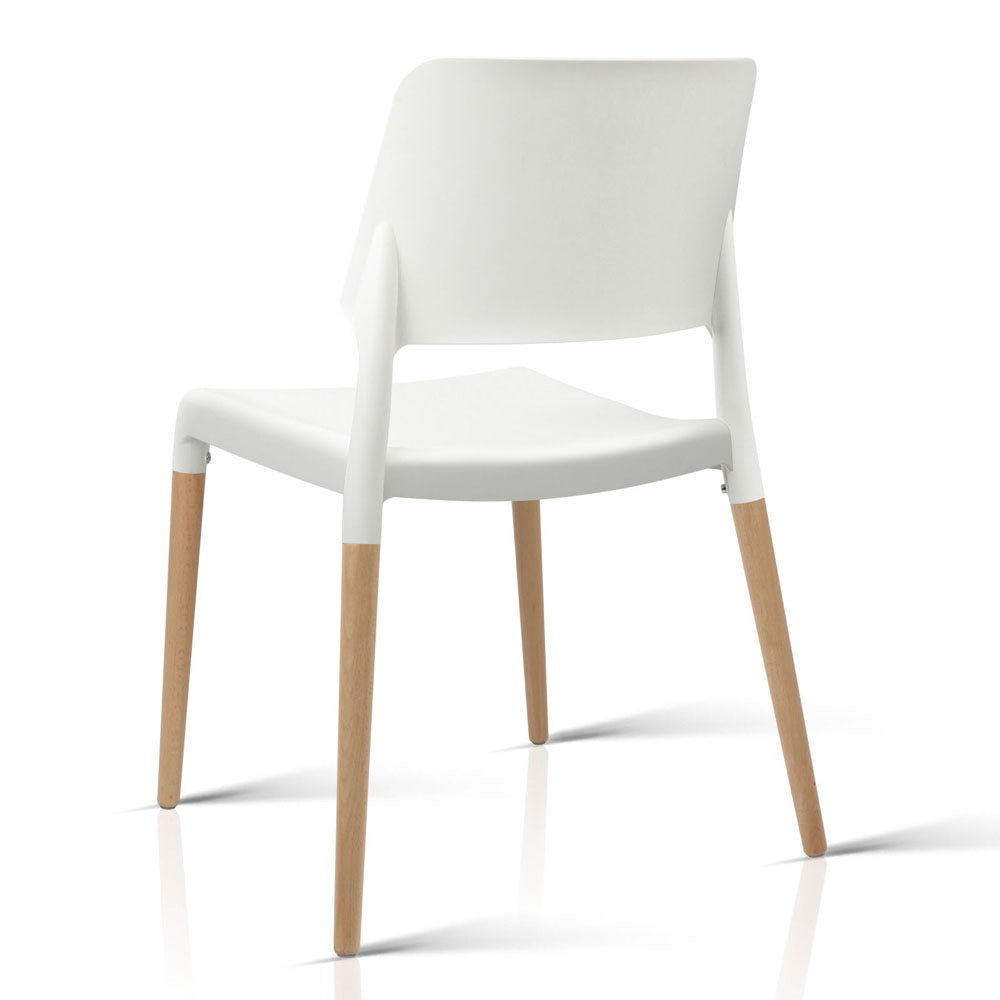 Artiss Dining Chairs White Stackable Set of 4